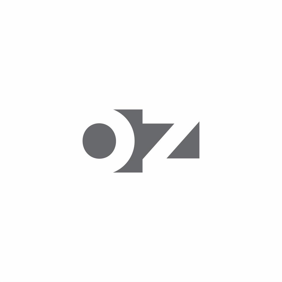 monogramme du logo oz avec modèle de conception de style d'espace négatif vecteur