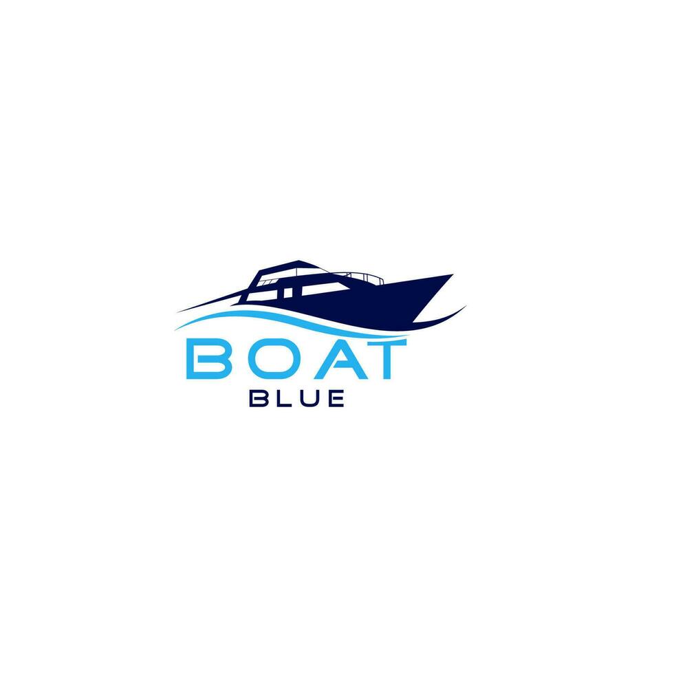 bleu bateau logo conception vecteur