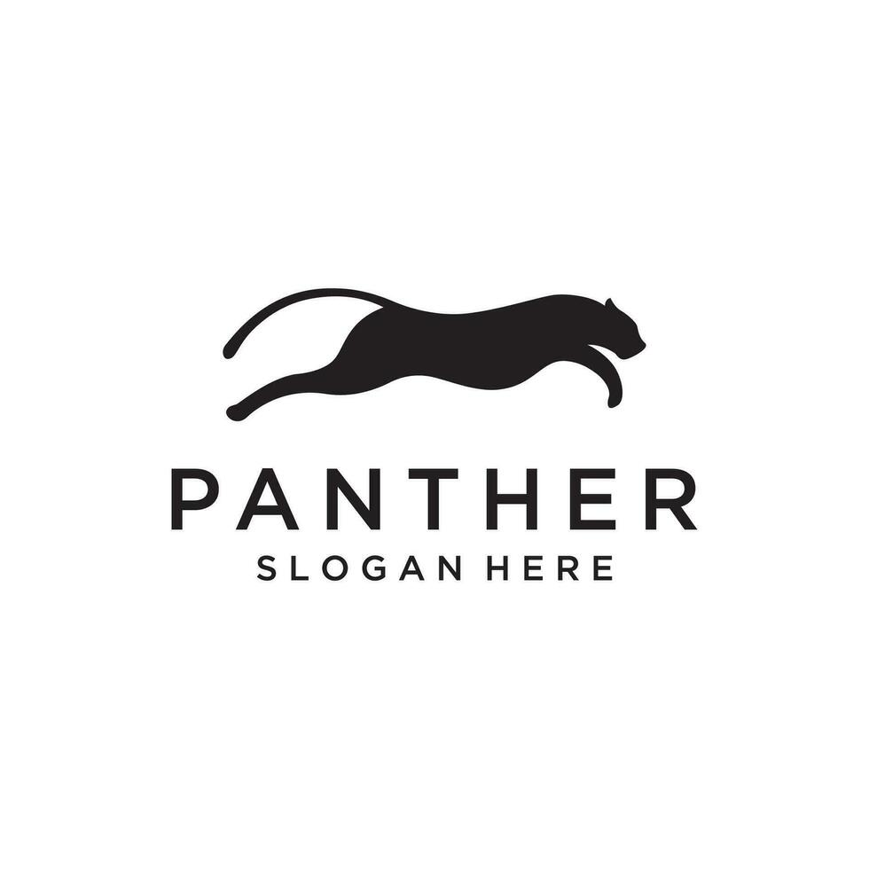 Créatif et unique guépard, panthère, léopard animal logo modèle conception silhouette isolé sur Contexte. vecteur