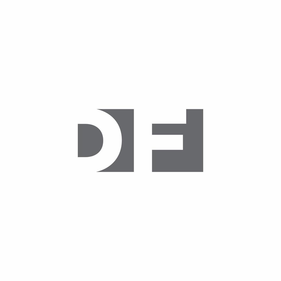 monogramme du logo df avec modèle de conception de style d'espace négatif vecteur