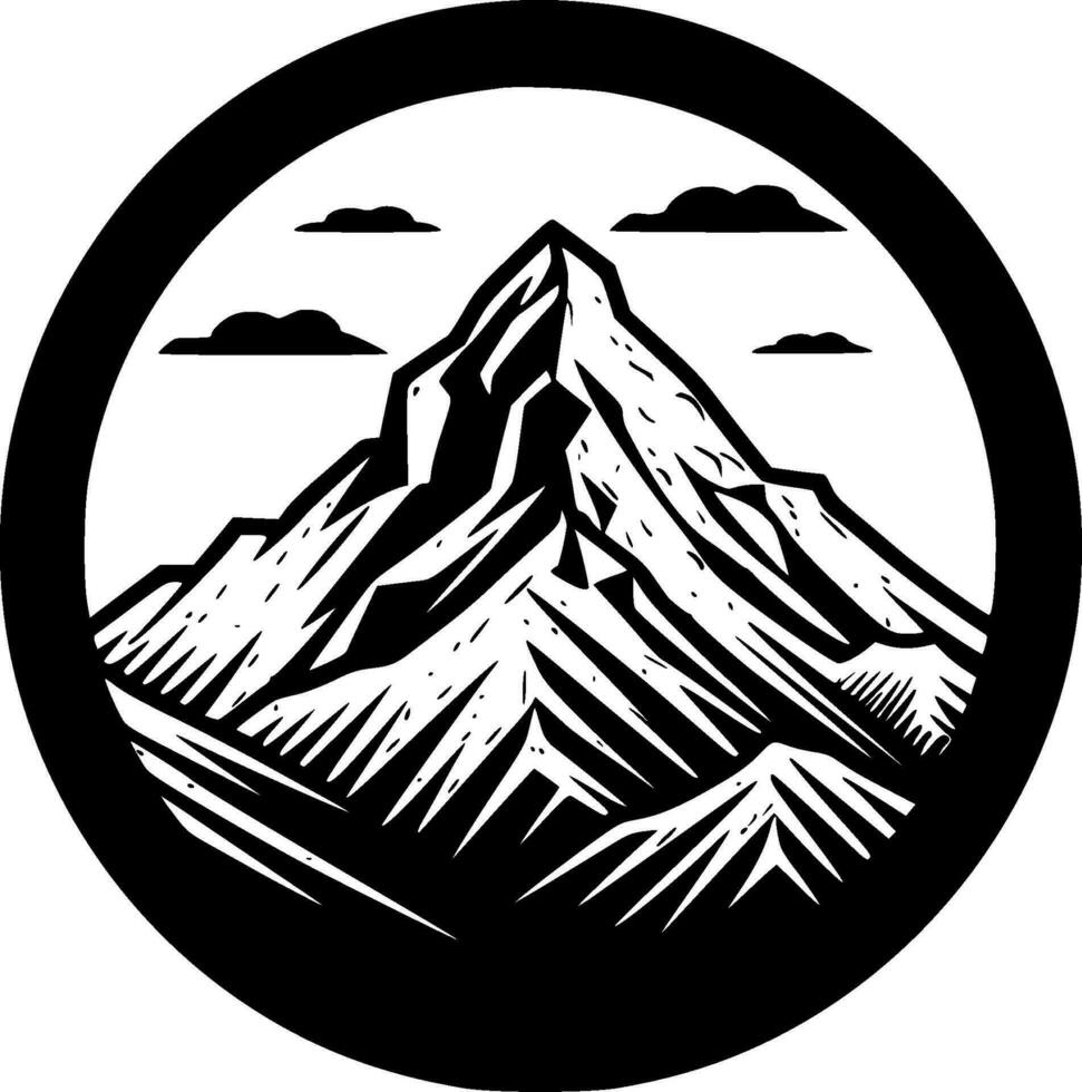Montagne - minimaliste et plat logo - vecteur illustration