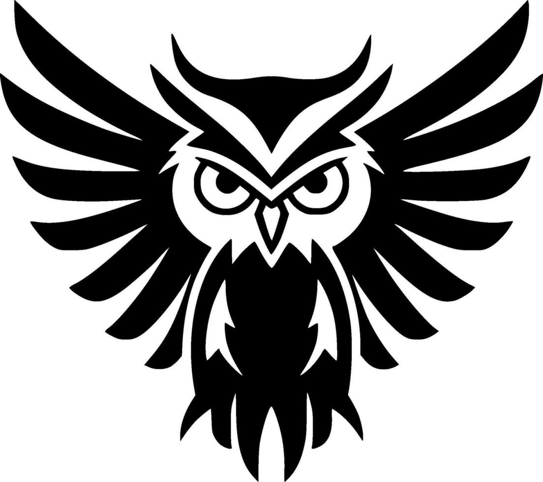 hibou - minimaliste et plat logo - vecteur illustration