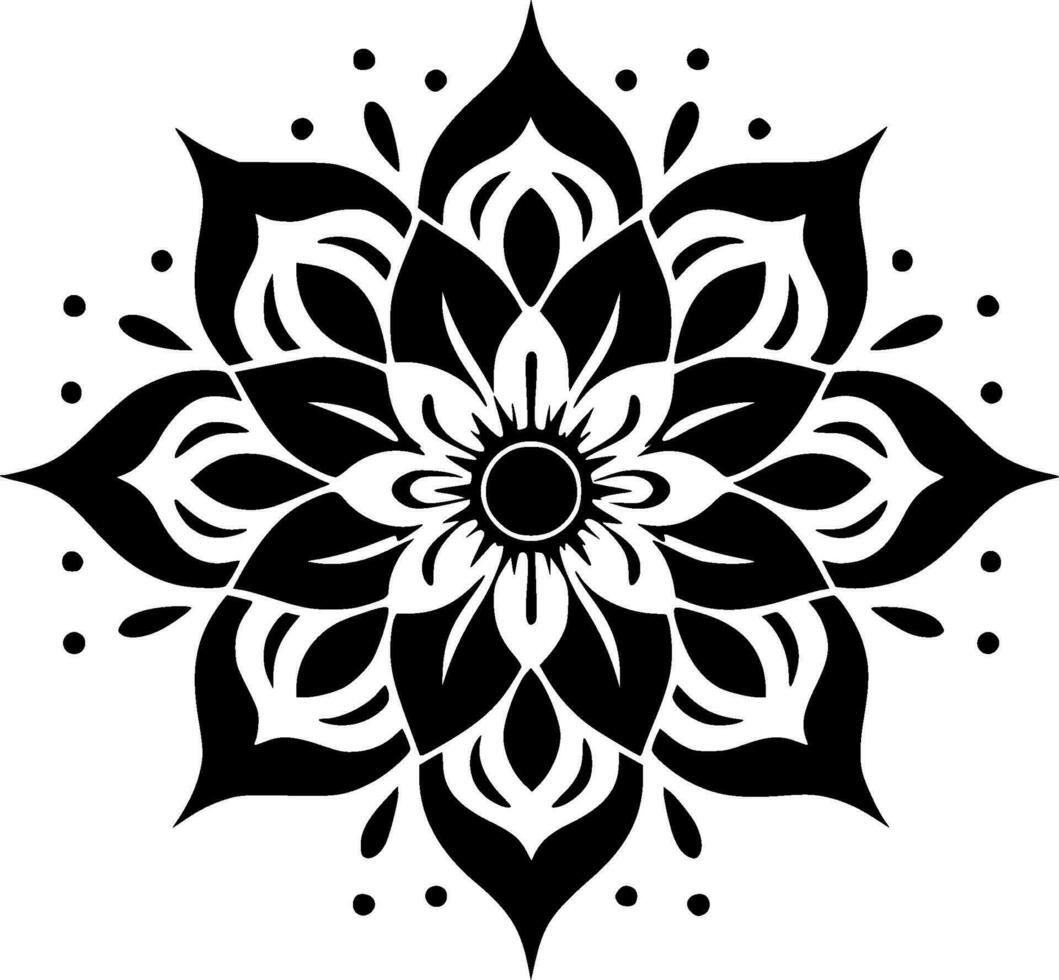 mandala, noir et blanc vecteur illustration