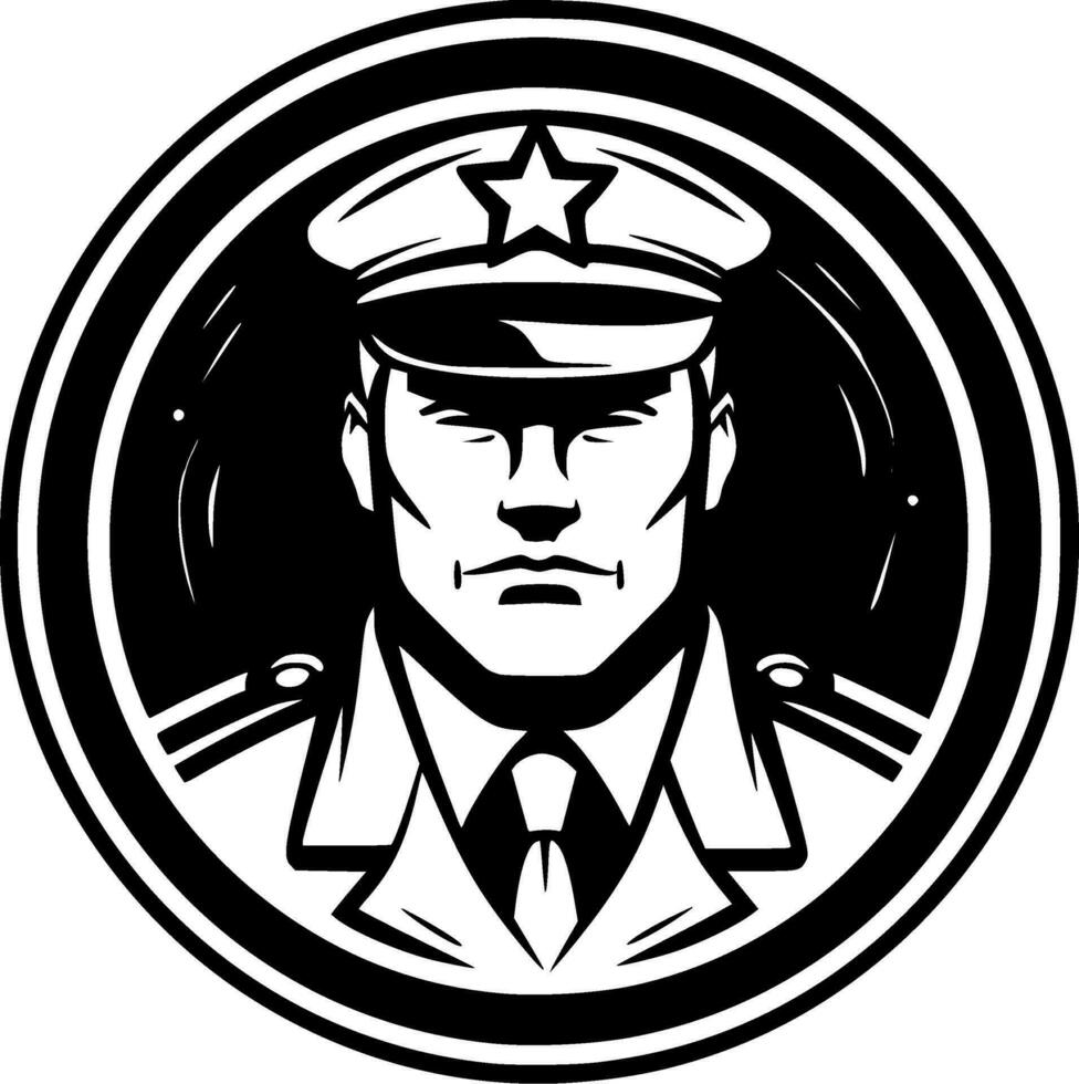 militaire, noir et blanc vecteur illustration