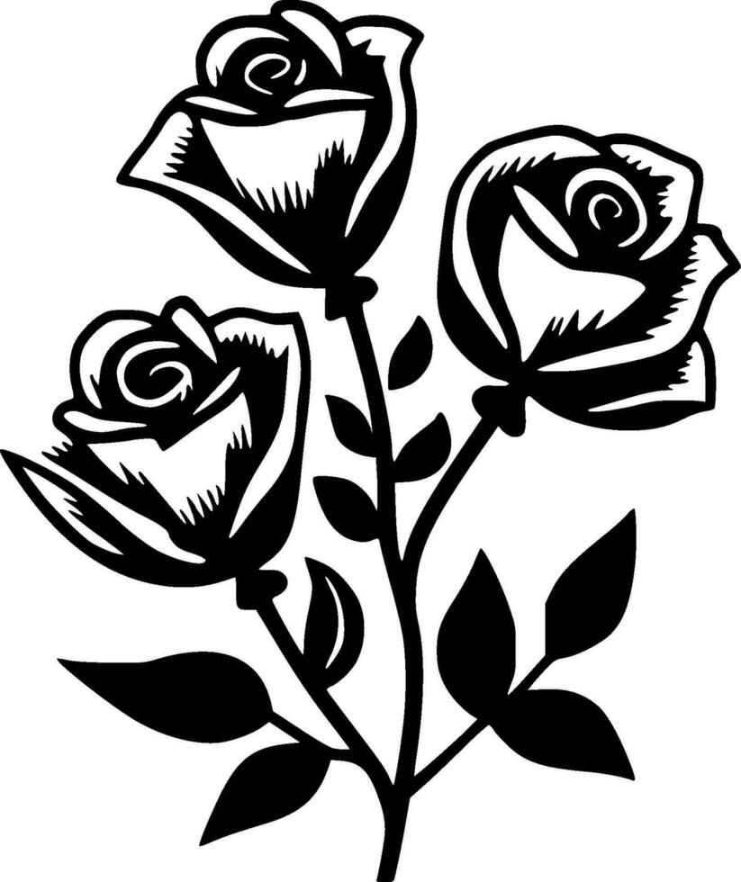 des roses - minimaliste et plat logo - vecteur illustration