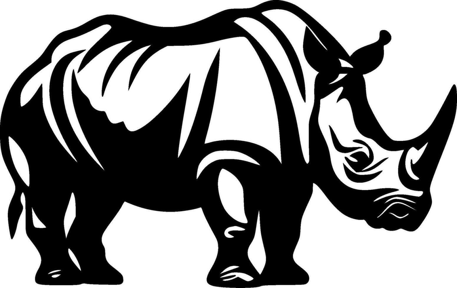 rhinocéros - minimaliste et plat logo - vecteur illustration