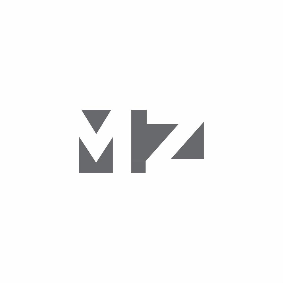 monogramme du logo mz avec modèle de conception de style d'espace négatif vecteur