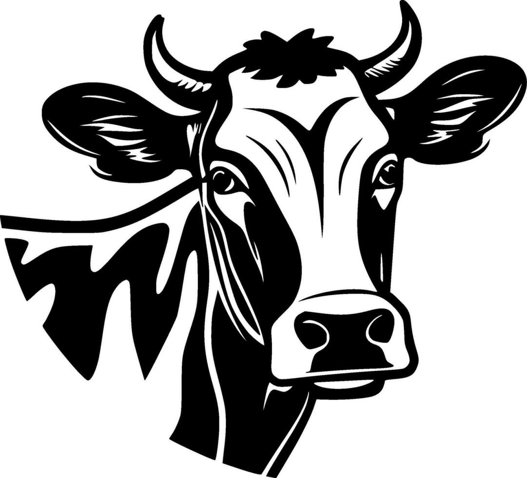 vache - noir et blanc isolé icône - vecteur illustration