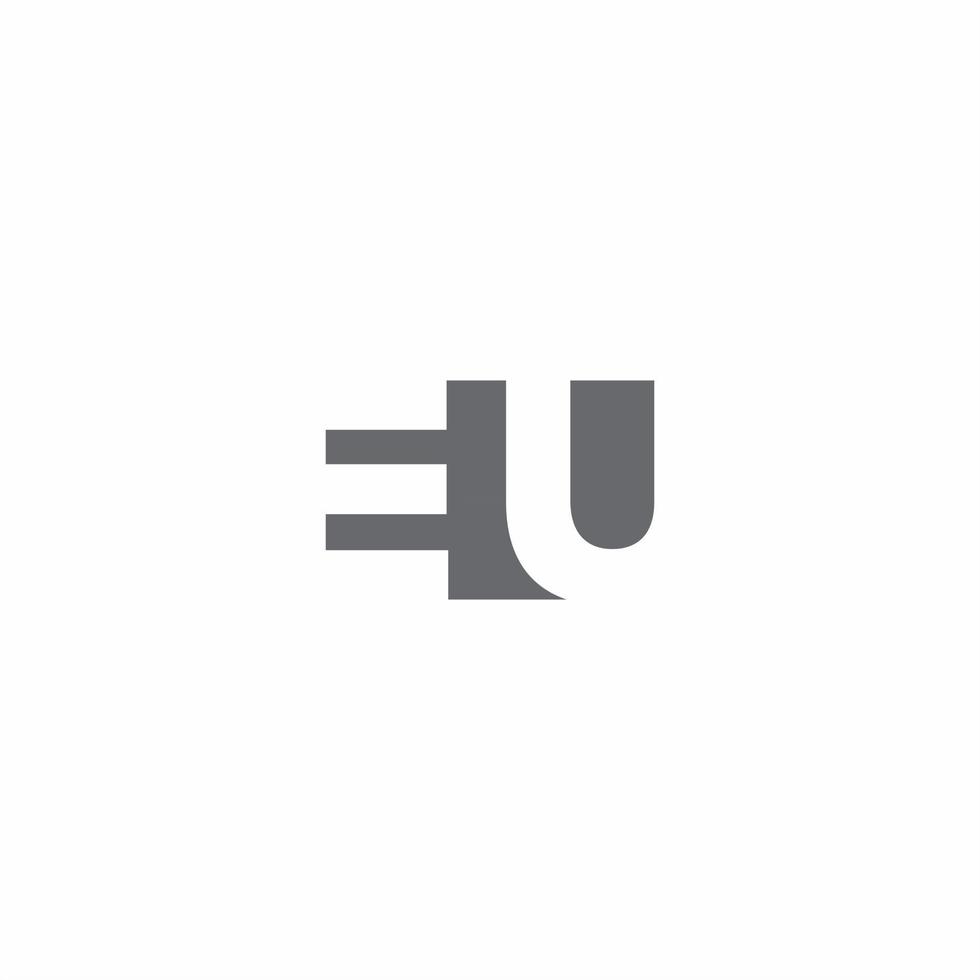 monogramme du logo de l'ue avec un modèle de conception de style d'espace négatif vecteur