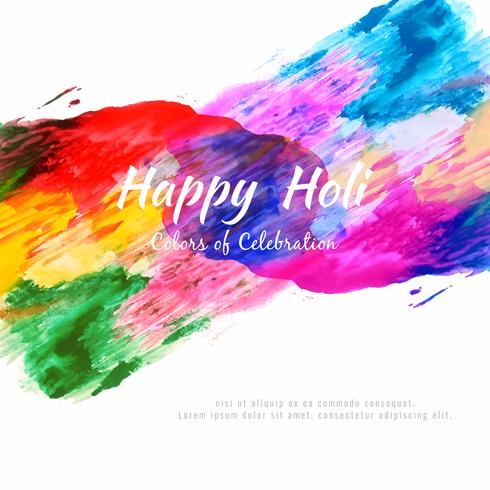 Abstract Happy Holi illustration de fond de vecteur festival coloré
