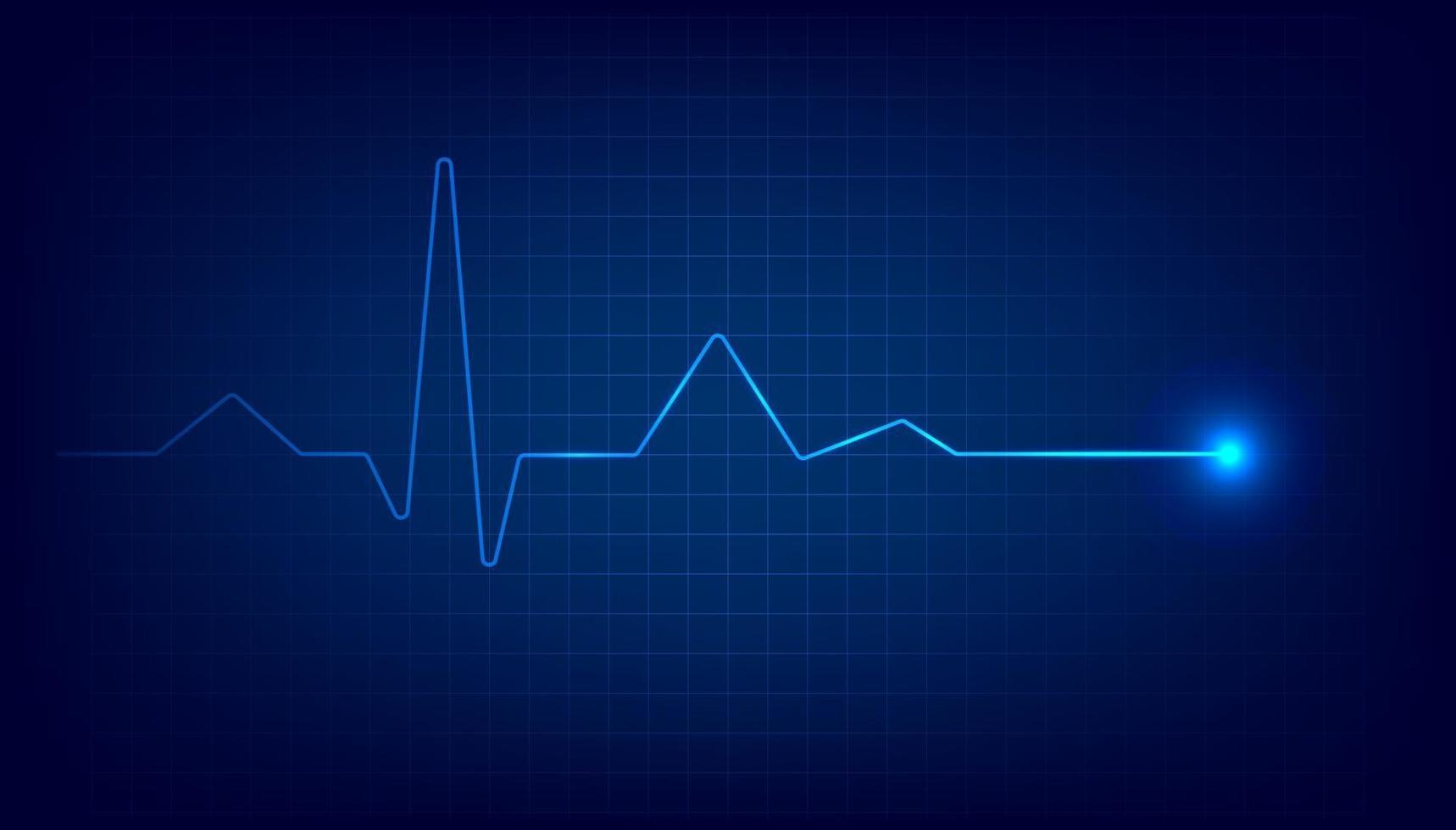 moniteur de pouls cardiaque bleu avec signal. fond de cardiogramme de battement de coeur. vecteur