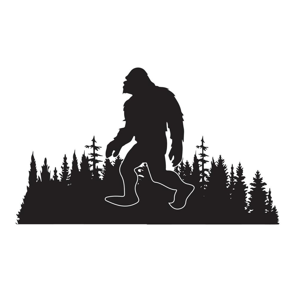 bigfoot silhouette t chemise conception. vecteur illustration.