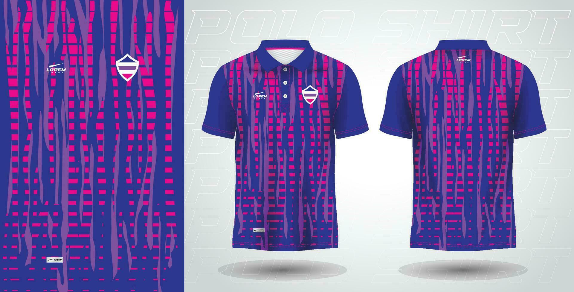 bleu violet et rose polo sport chemise sublimation Jersey modèle vecteur