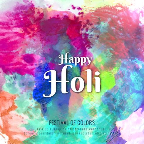 Abstract Happy Holi illustration de fond de festival coloré vecteur