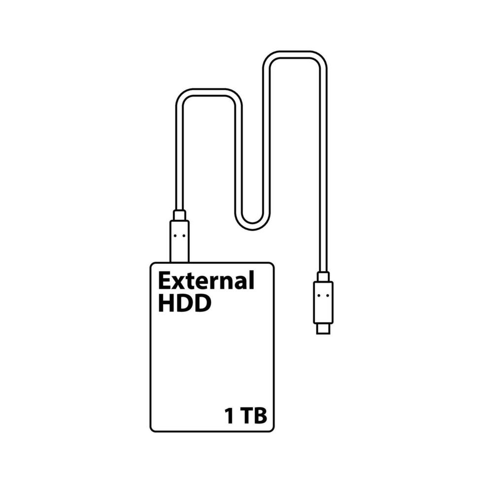 externe difficile disque conduire contour icône illustration sur blanc Contexte vecteur