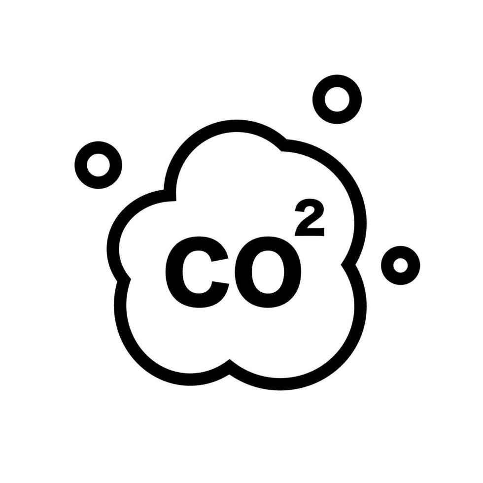 Facile CO2 icône. carbone dioxyde. vecteur. vecteur