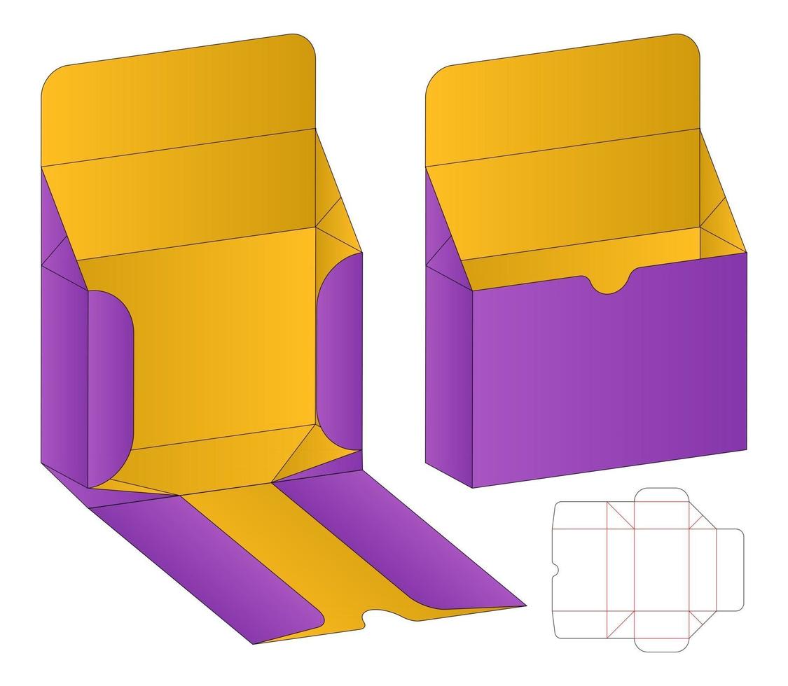 boîte d'emballage die cut template design maquette 3d vecteur