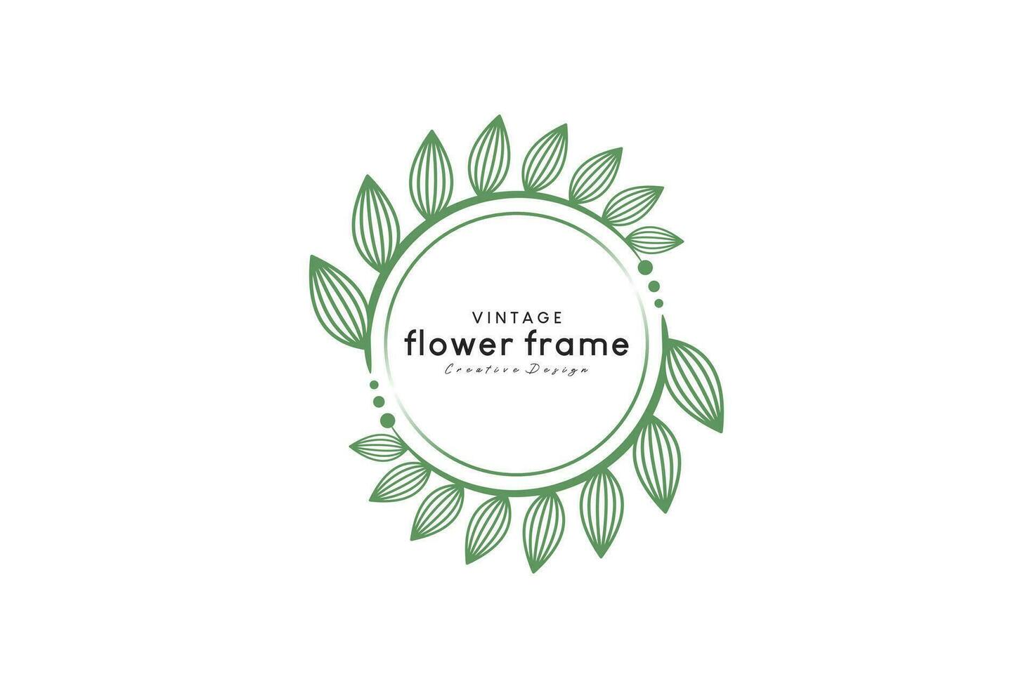 vecteur la nature vert cercle fleur Cadre logo pour affaires conception insignes, Étiquettes, logos et l'image de marque