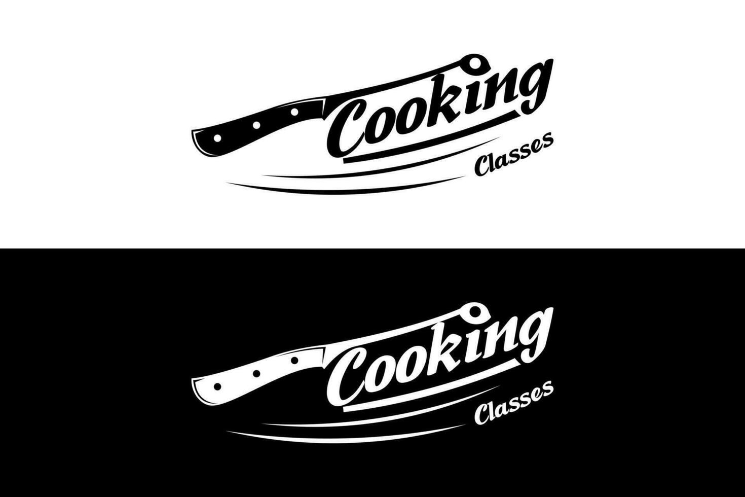 cuisine classe logo conception avec chef couteau concept, chef couteau logo modèle vecteur