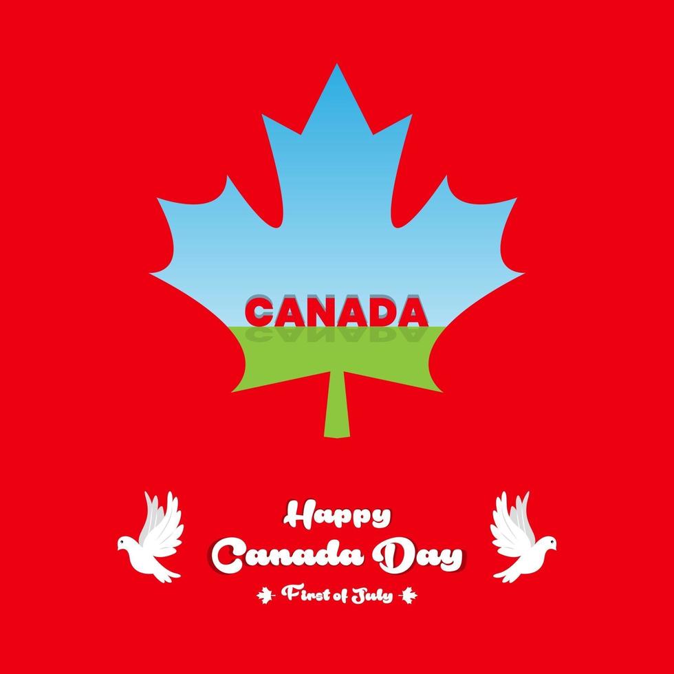 1er juillet joyeux jour du canada modèle d'illustration vectorielle gratuite vecteur