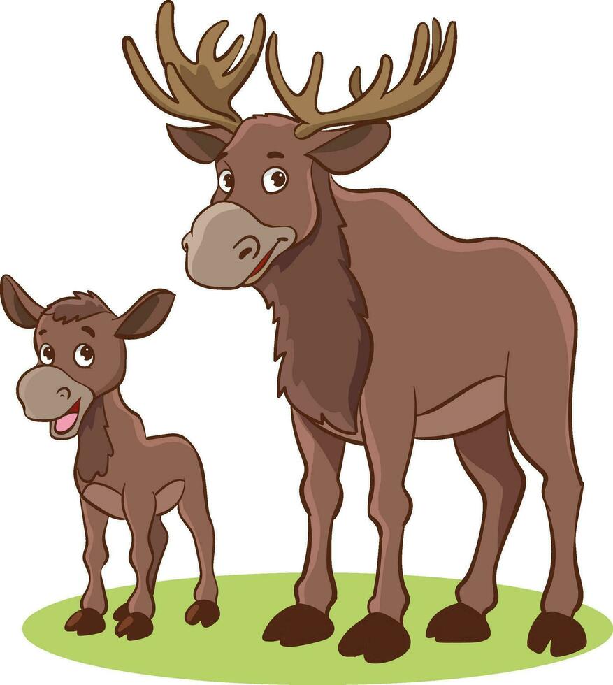 vecteur illustration de mère cerf et bébé cerf