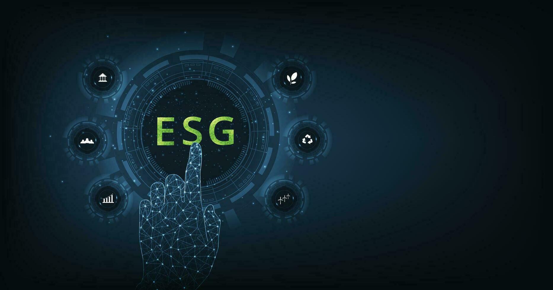 environnement social et la gouvernance esg concept. vecteur