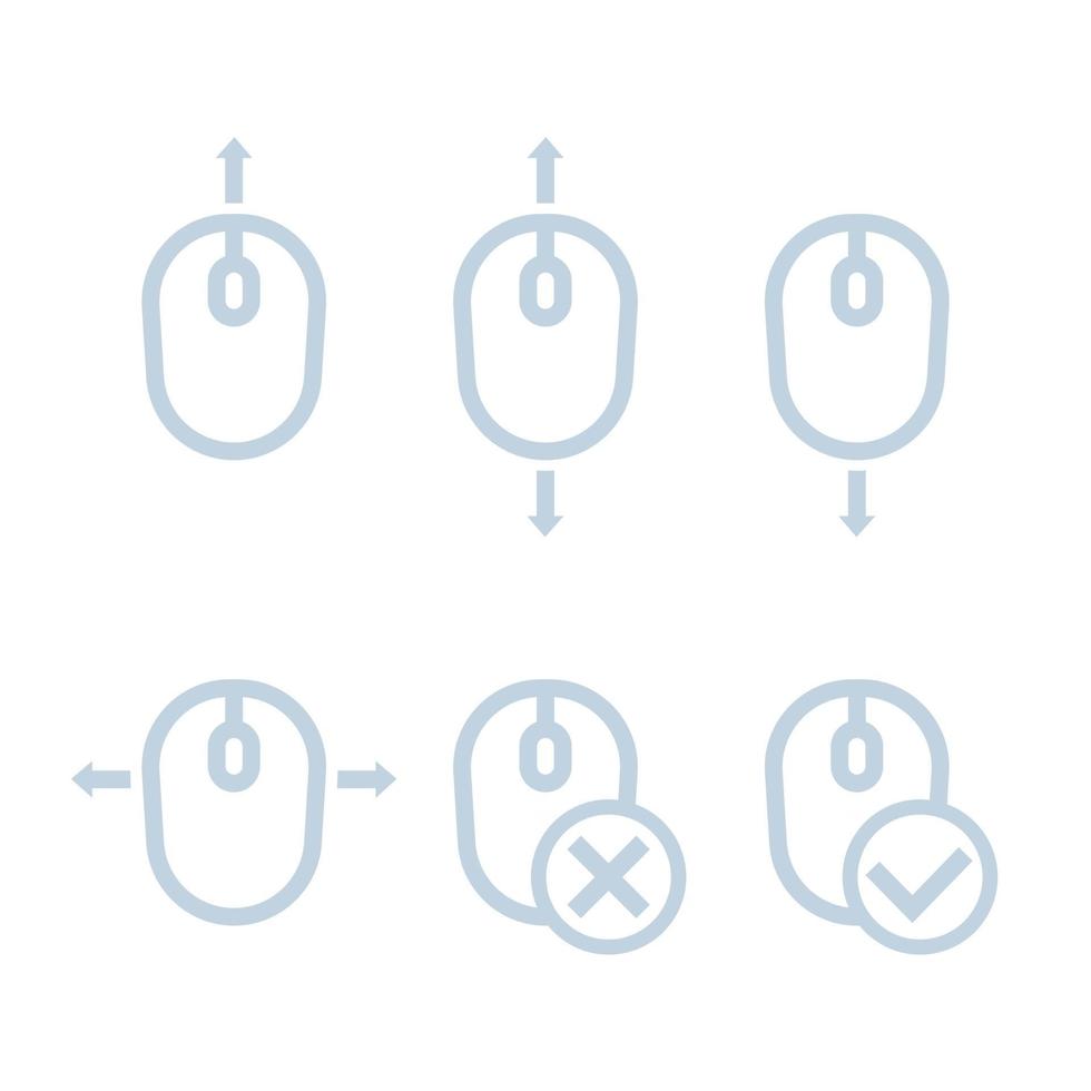 faites défiler vers le haut, vers le bas avec le jeu d'icônes vectorielles de souris vecteur