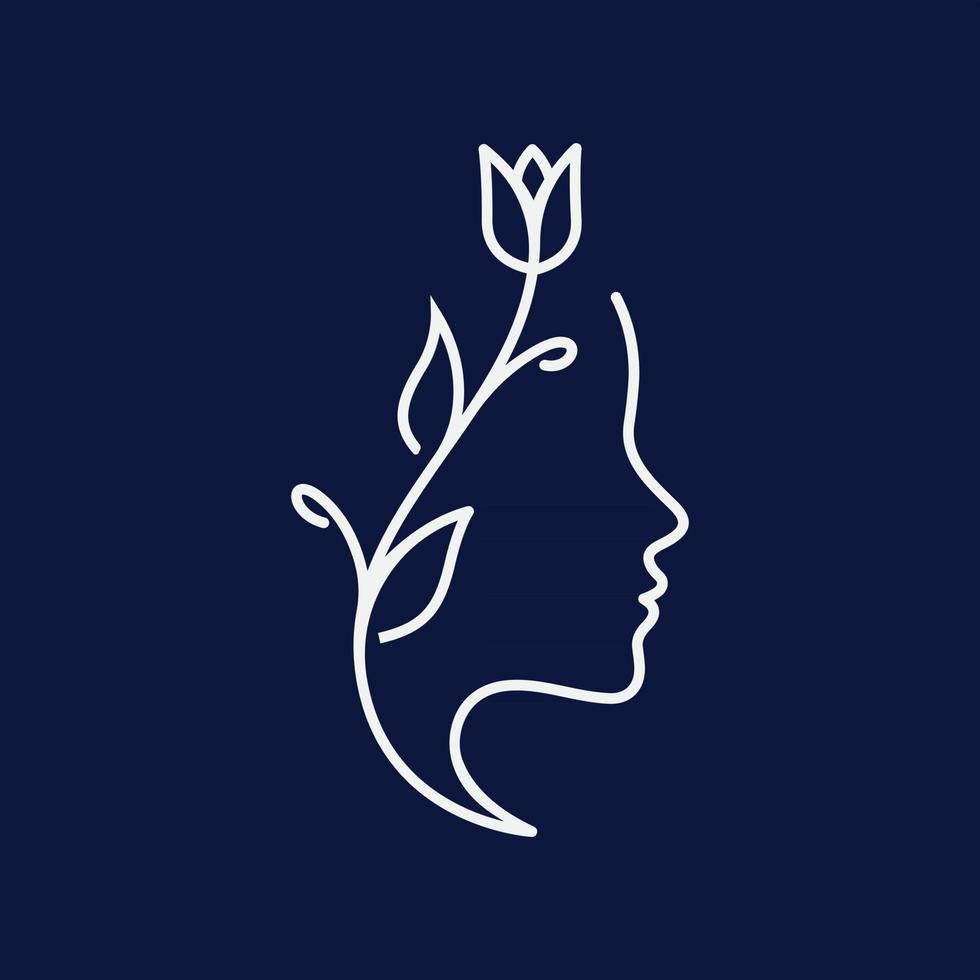 logo de femme de beauté pour les soins de la peau et le spa de votre salon d'affaires vecteur