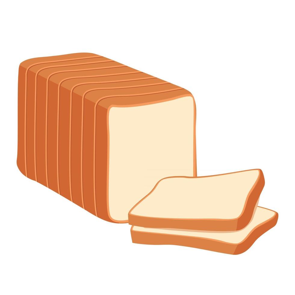 Cartoon vector illustration objet isolé délicieux farine alimentaire boulangerie pain toast