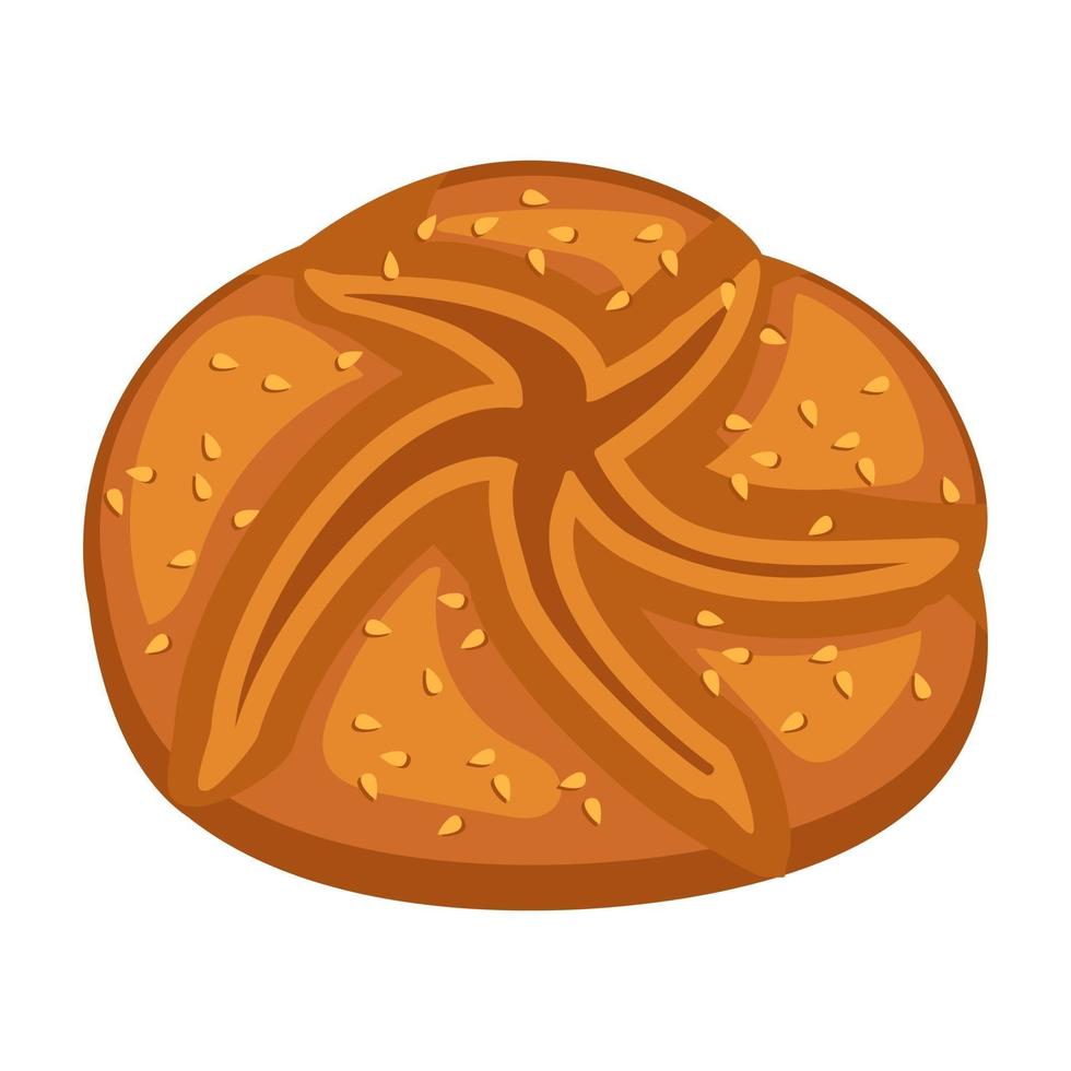 Cartoon vector illustration objet isolé délicieux farine alimentaire boulangerie pain à grains entiers