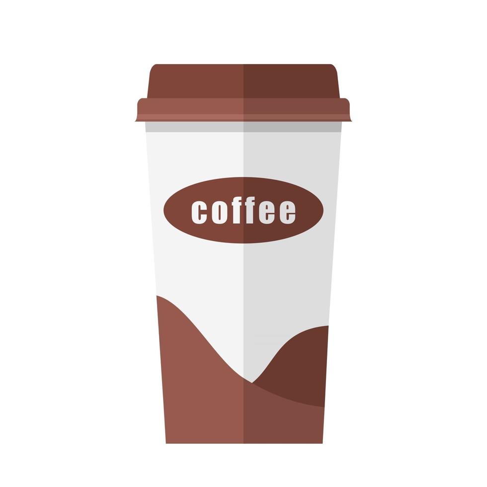 illustration de vecteur de dessin animé objet isolé à emporter tasse de café