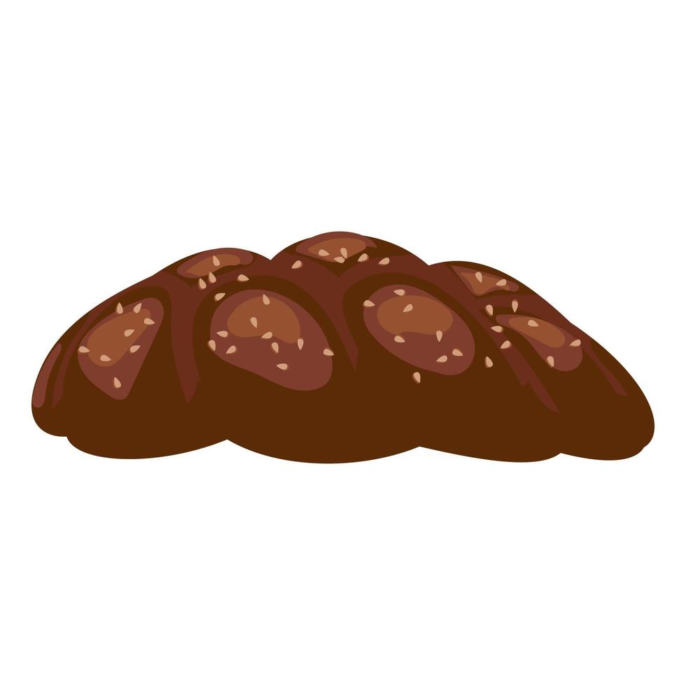 Cartoon vector illustration objet isolé délicieux farine alimentaire boulangerie pain au chocolat à grains entiers
