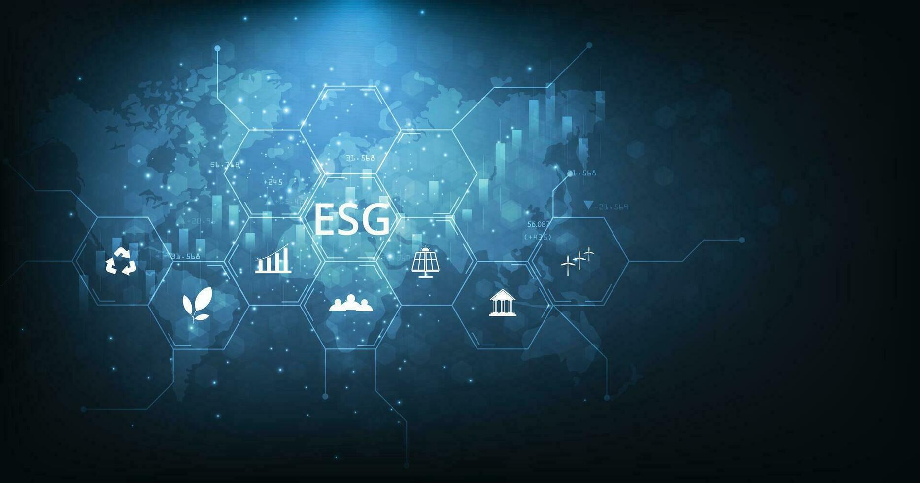 environnement social et la gouvernance esg concept. vecteur