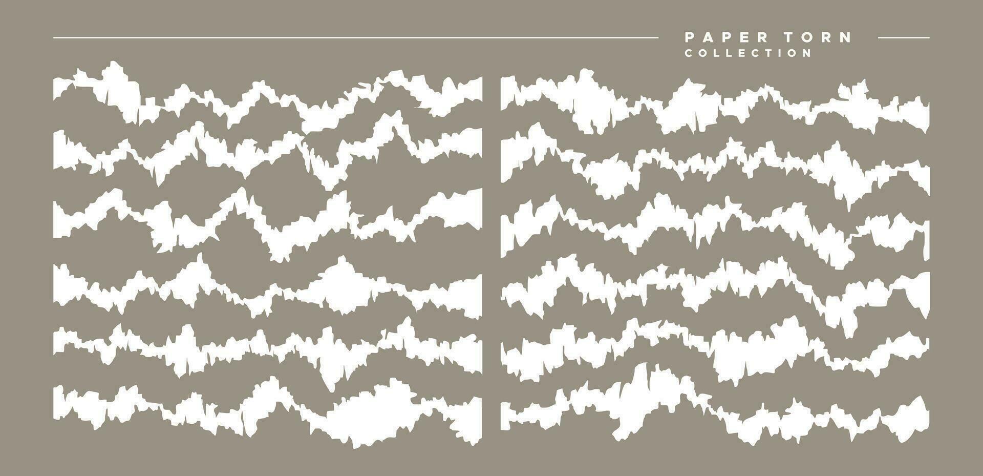 ensemble de abstrait papier déchiré conception. ligne plat grunge papier déchiré conception modèle. vecteur