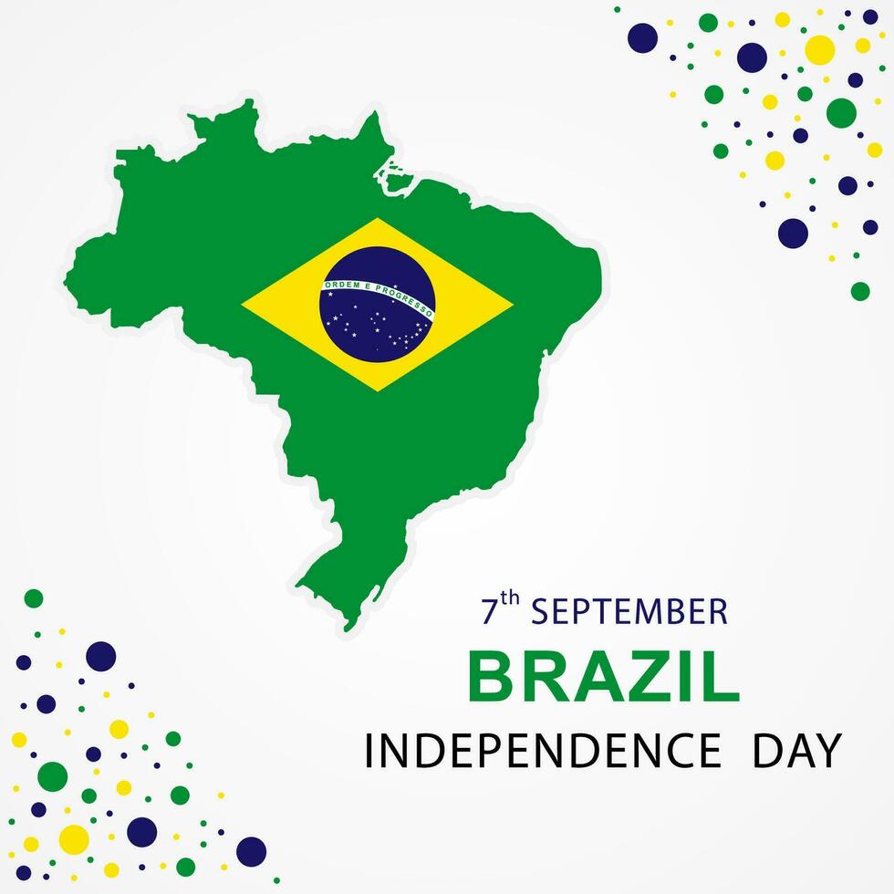 Brésil indépendance journée social médias modèle. vecteur conception.