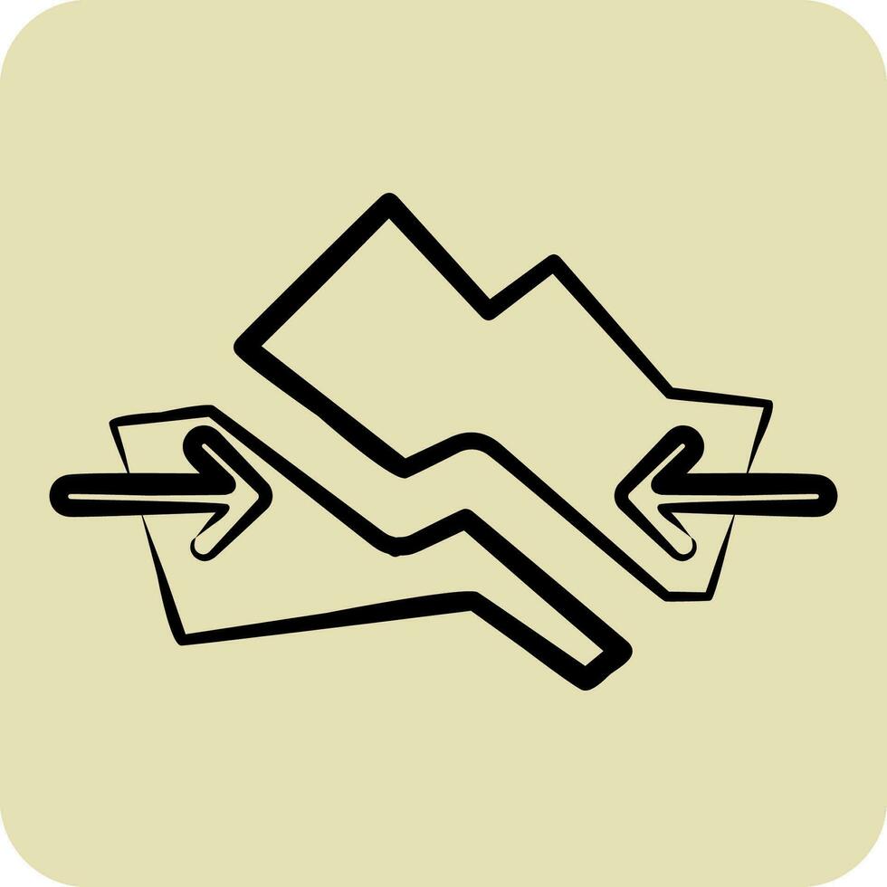 icône assiette tectonique. en relation à climat changement symbole. main tiré style. Facile conception modifiable. Facile illustration vecteur