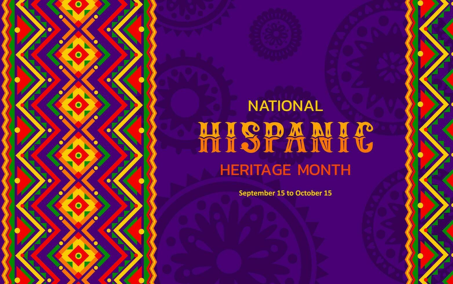 hispanique patrimoine mois bannière avec ethnique modèle vecteur