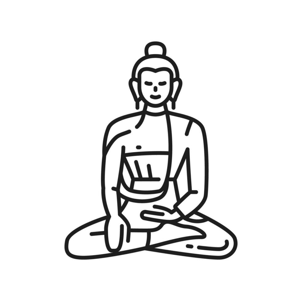 Bouddha icône, bouddhisme, yoga méditation et Zen vecteur