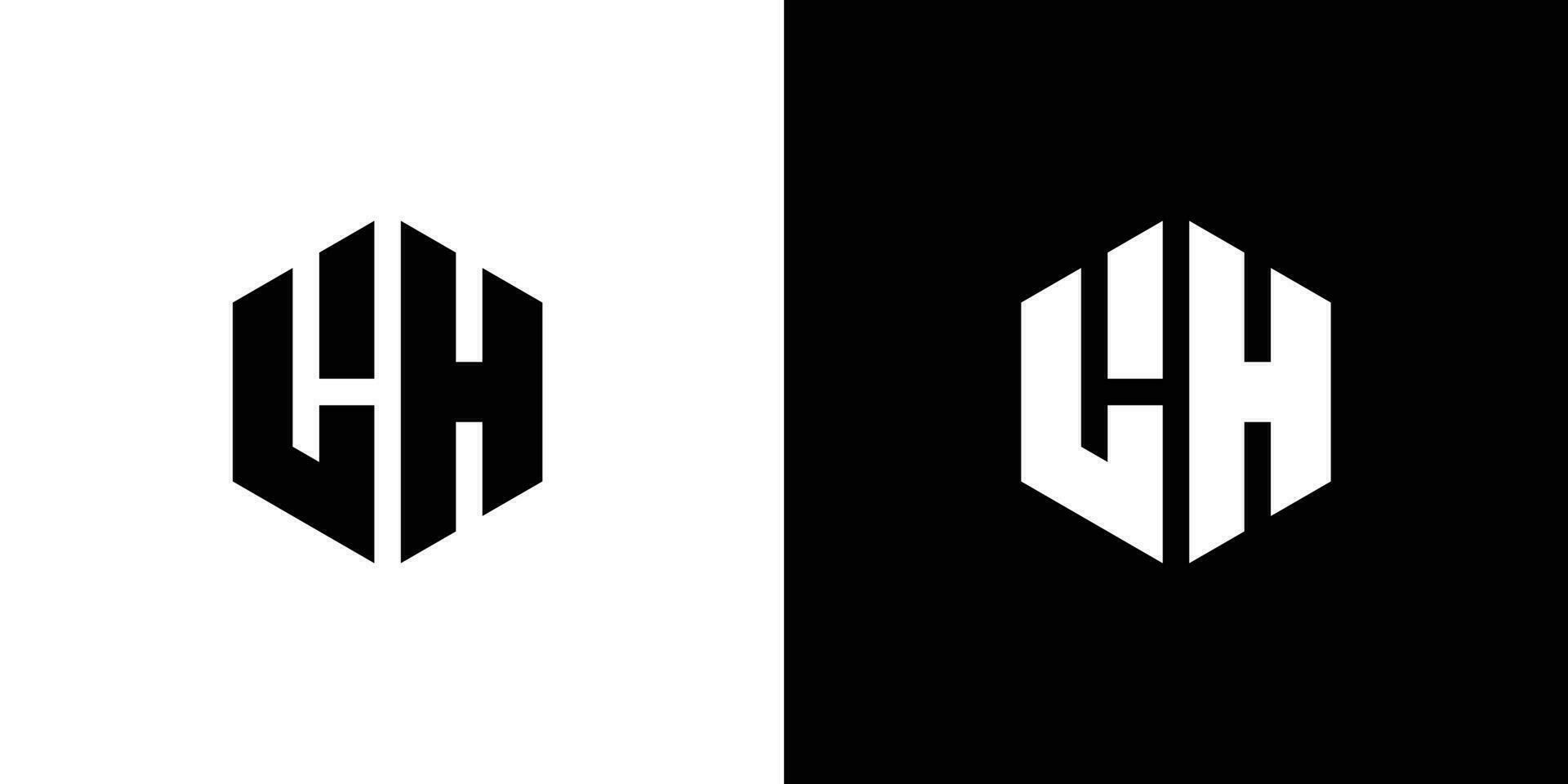 lettre l h polygone, hexagonal minimal et professionnel logo conception sur noir et blanc Contexte vecteur