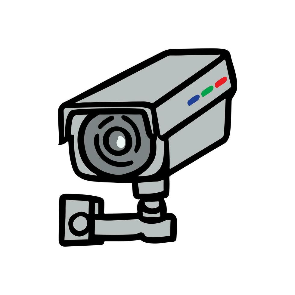 Sécurité caméra. vidéosurveillance surveillance système. surveillance, garde équipement, cambriolage ou vol la prévention. vecteur illustration isolé sur blanc Contexte.