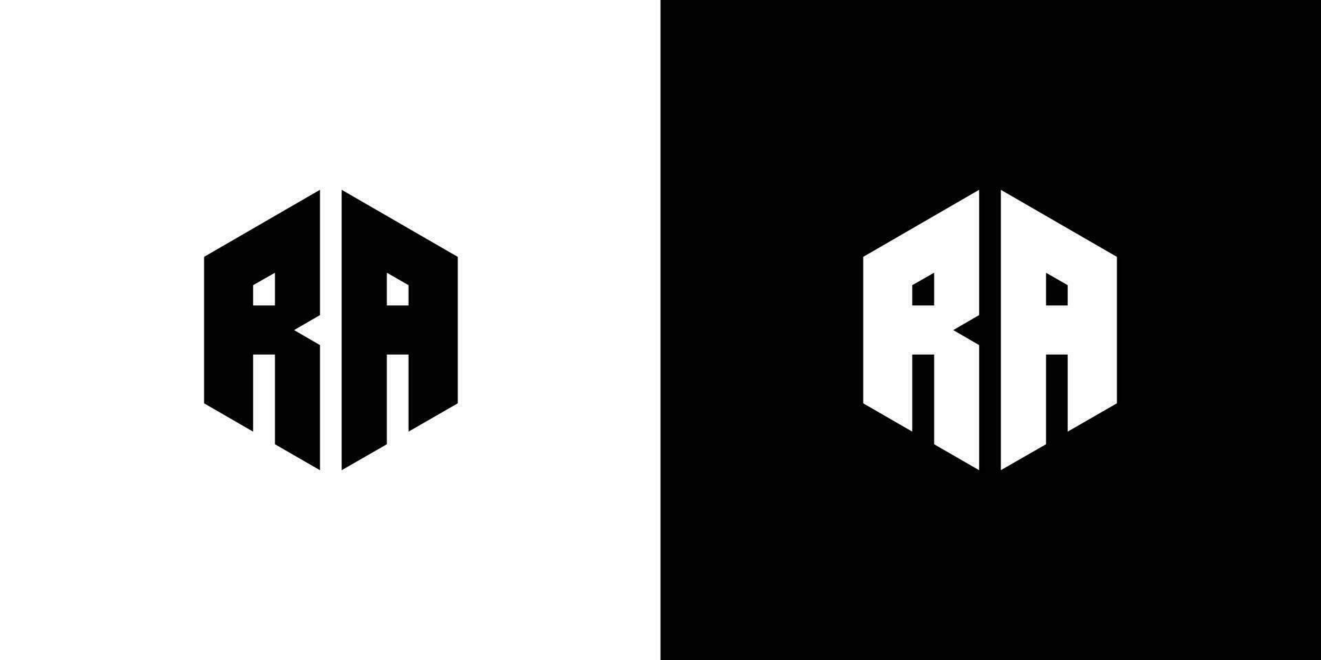 lettre r une polygone, hexagonal minimal et professionnel logo conception sur noir et blanc Contexte vecteur