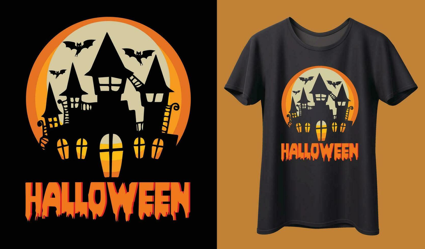 conception de t-shirt d'halloween vecteur