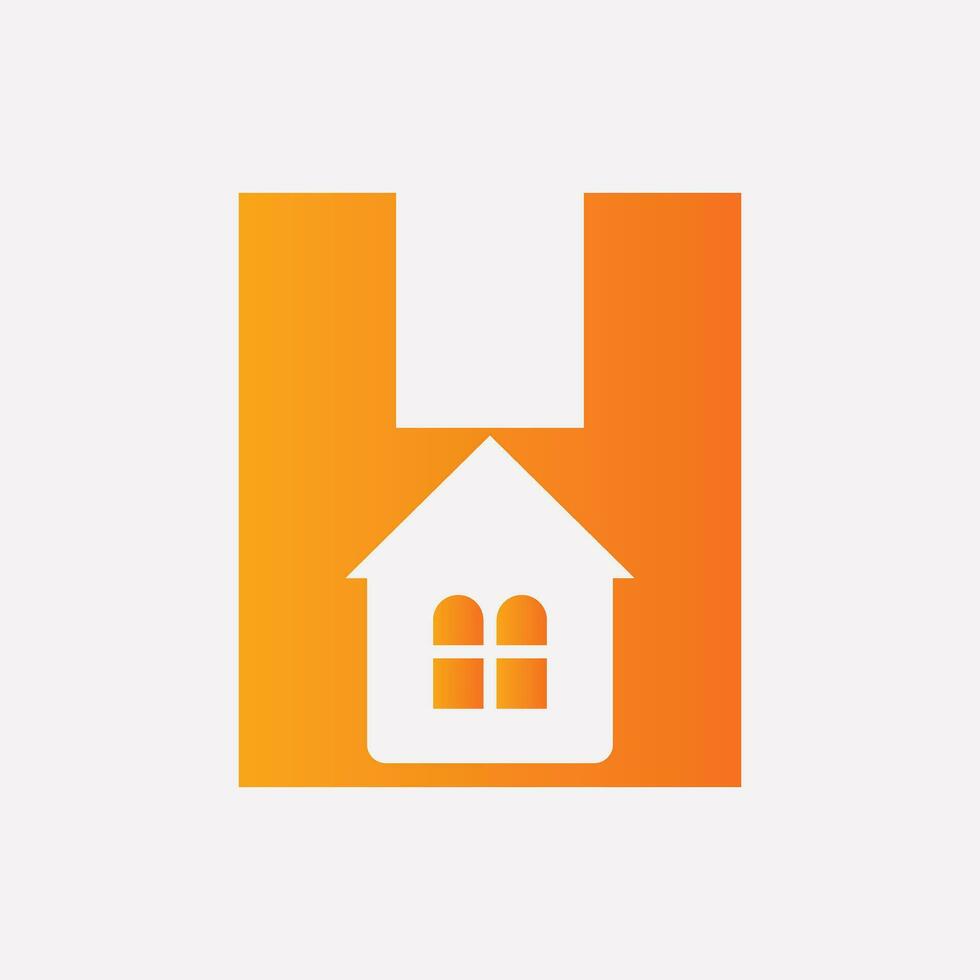 lettre h Accueil logo concept avec maison icône pour réel biens symbole vecteur
