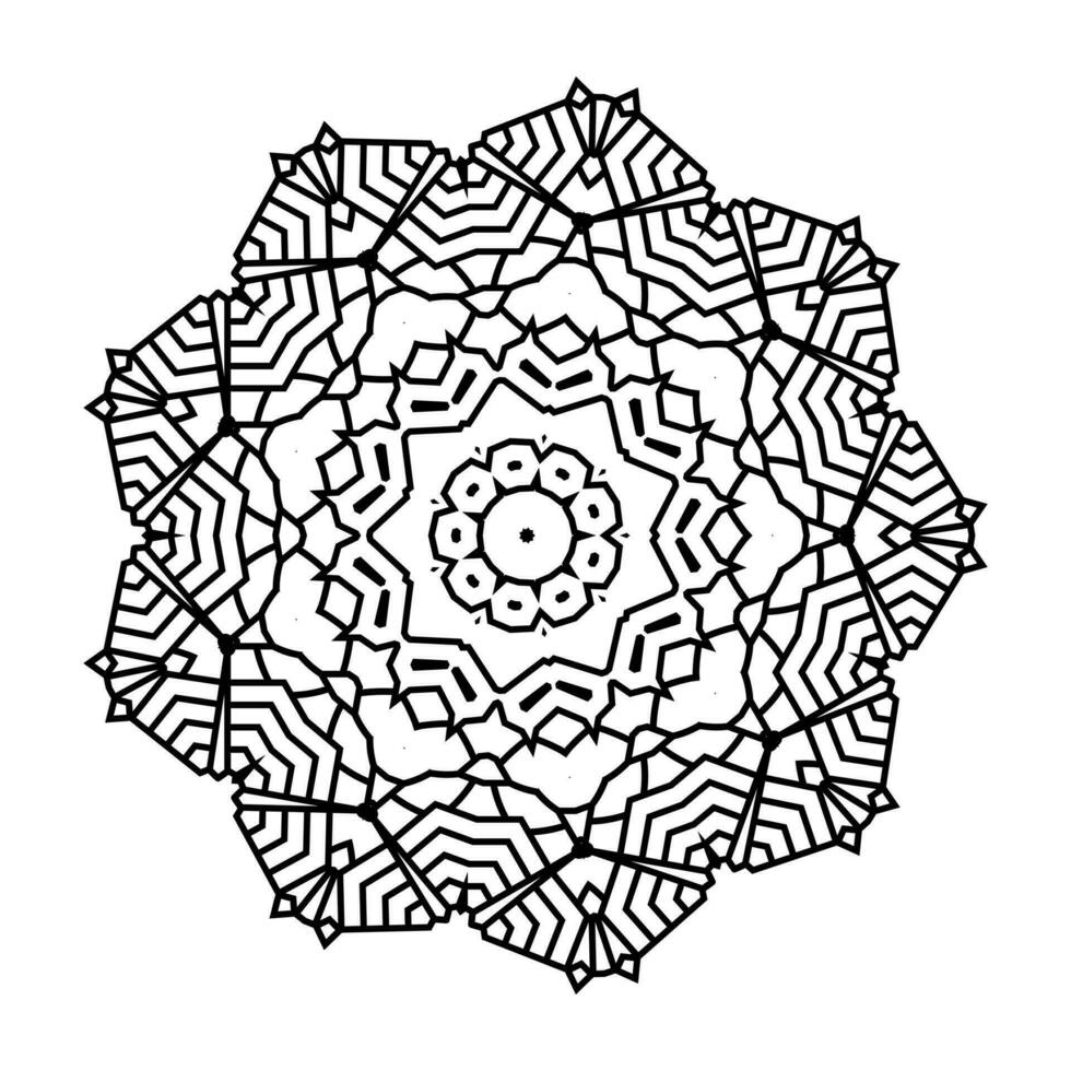 mandala art pour coloration livre. nettoyer décoratif rond ornement. Oriental modèle, vecteur illustration coloration livre page. circulaire modèle dans forme de mandala pour henné, Mehndi, tatouage, décoration.