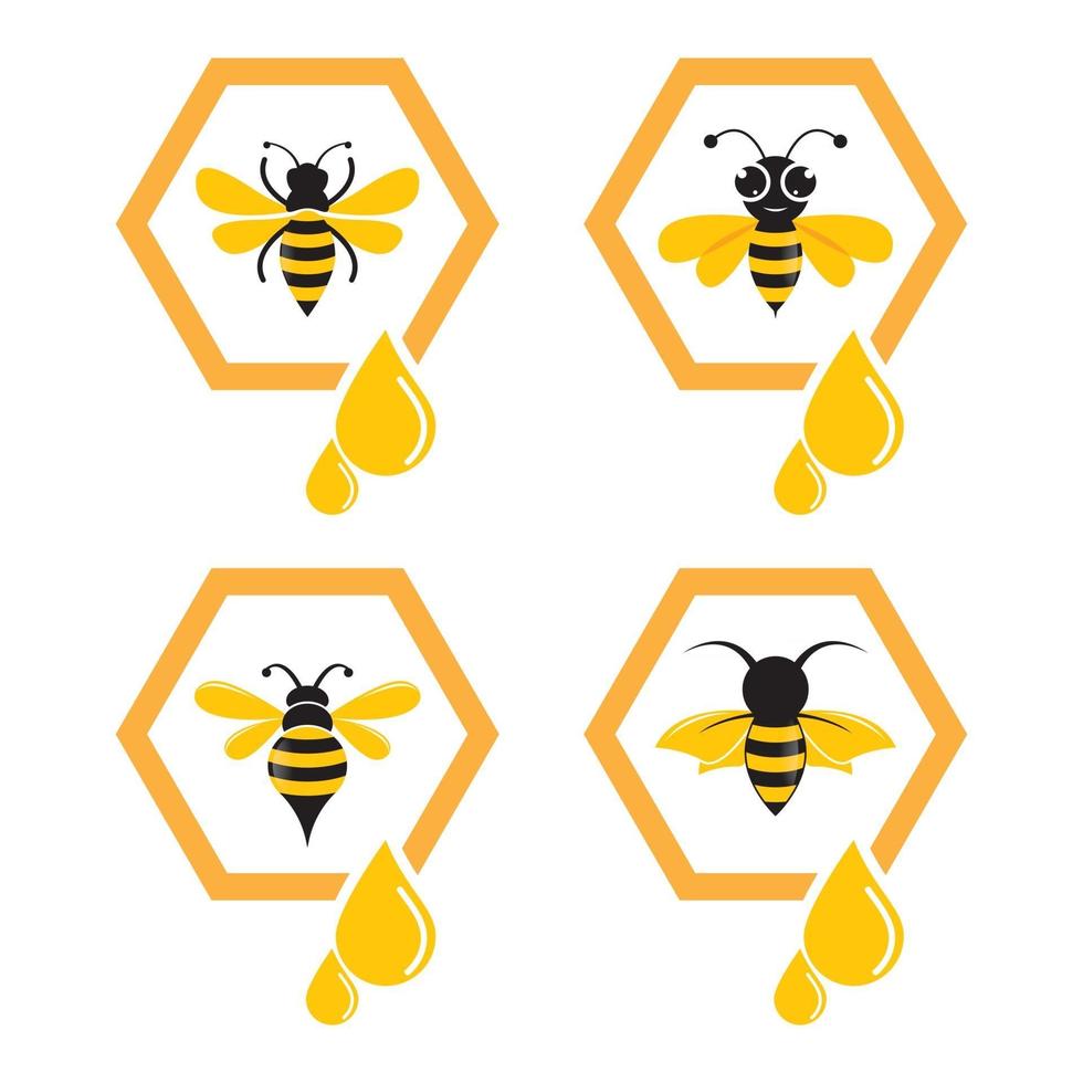 images de logo d'abeille vecteur