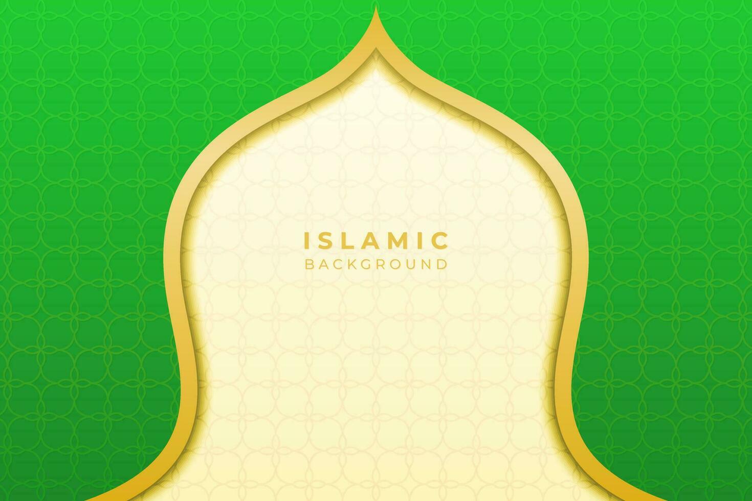 vecteur Contexte islamique dans incurvé et encadré avec ornements, avec crème et vert couleurs, adapté pour fonds d'écran, présentations, ramadan, ied, affiches et religieux célébrations.