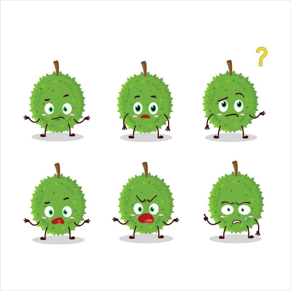 dessin animé personnage de durian avec quoi expression vecteur