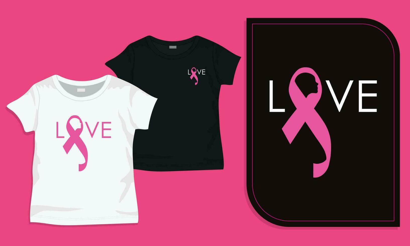 l'amour Sein cancer T-shirt conception vecteur