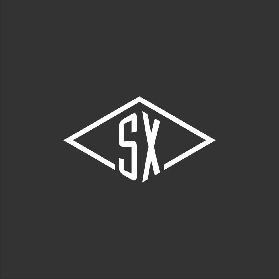 initiales sx logo monogramme avec Facile diamant ligne style conception vecteur