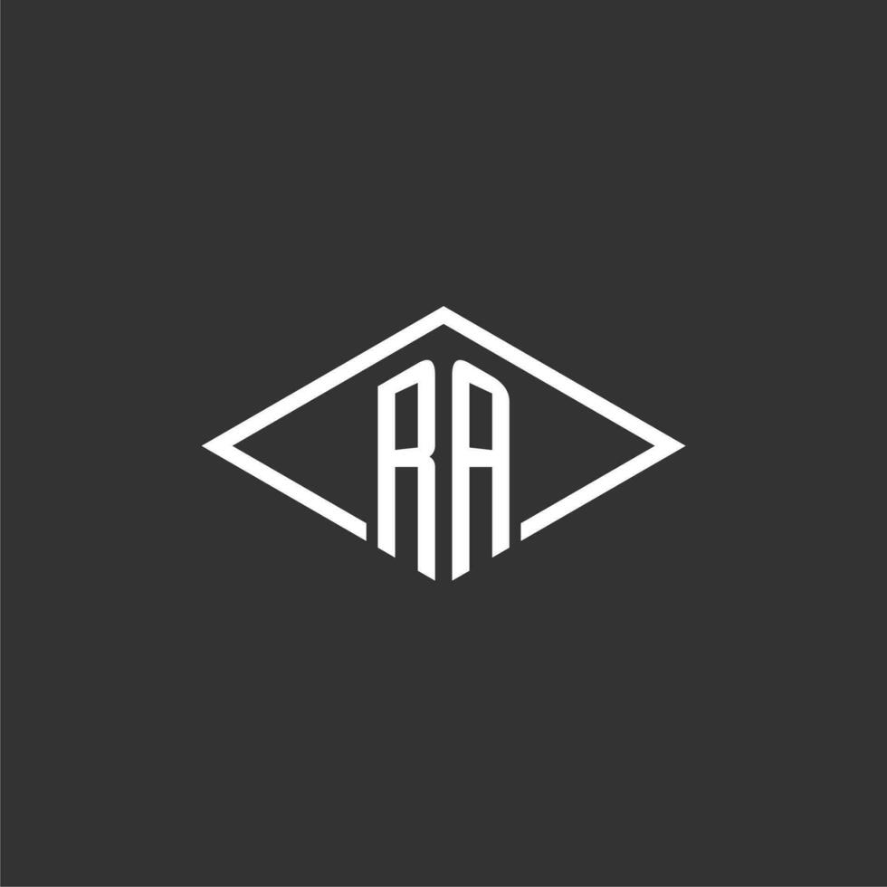 initiales ra logo monogramme avec Facile diamant ligne style conception vecteur